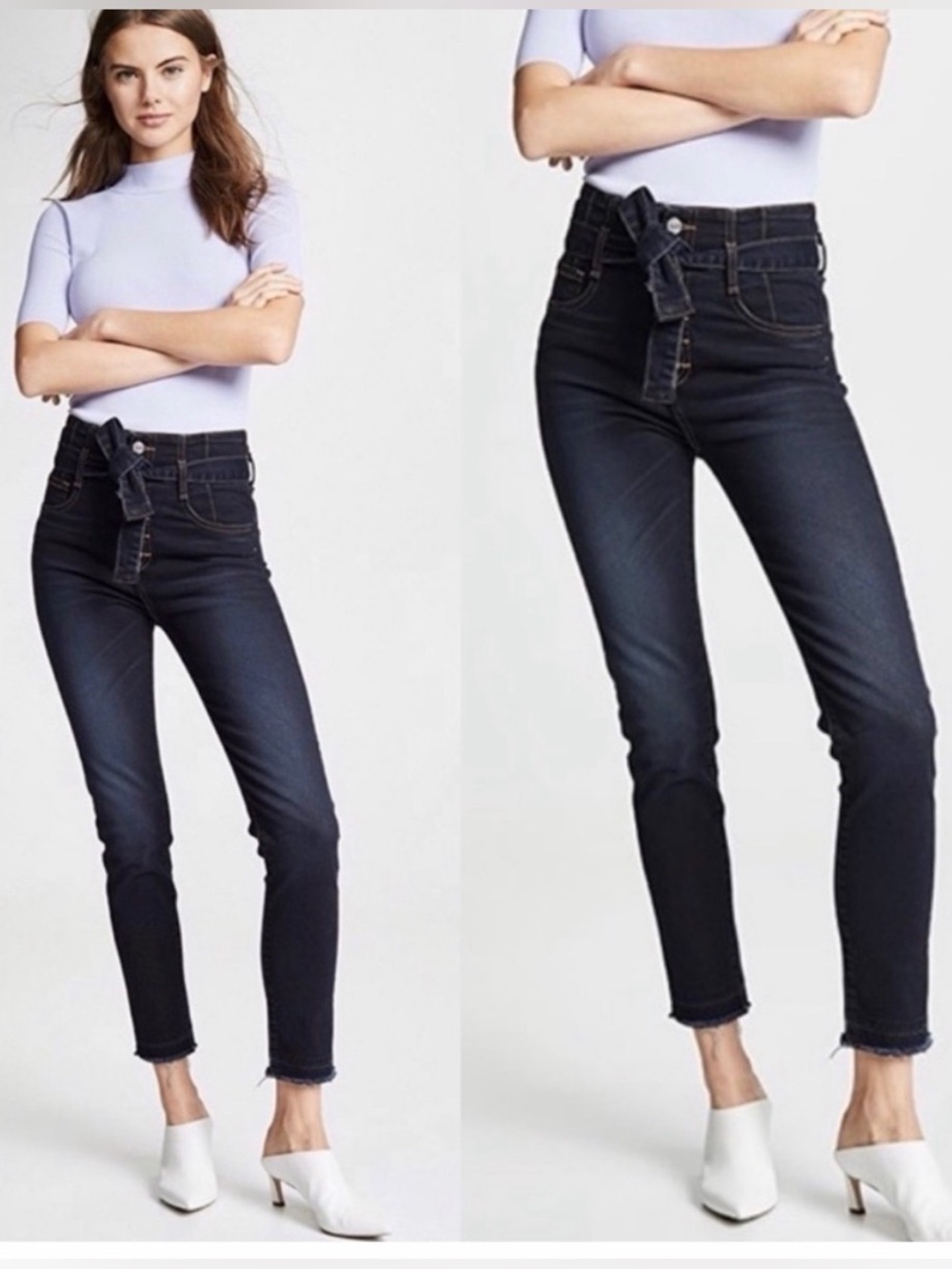 Veronica Beard Keith Corset 12" Rise Jeans | Dark Slate | Size: 31